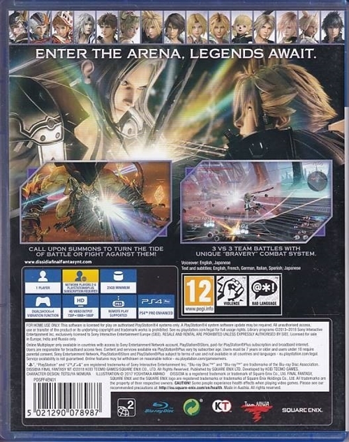 Dissidia Final Fantasy NT - PS4 (B-Grade) (Genbrug)